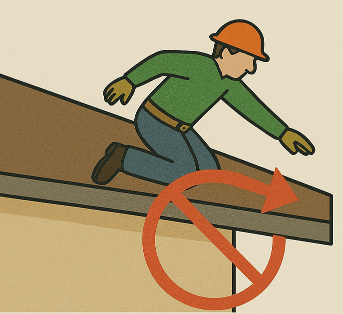 Proper body positioning on ladder